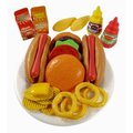 Azimport AZImport PS8010 Fast Food Play Set for Kids; Includes Burger; Hot Dog; Potato Chips; Onion Rings; Corn & More Accessories PS8010